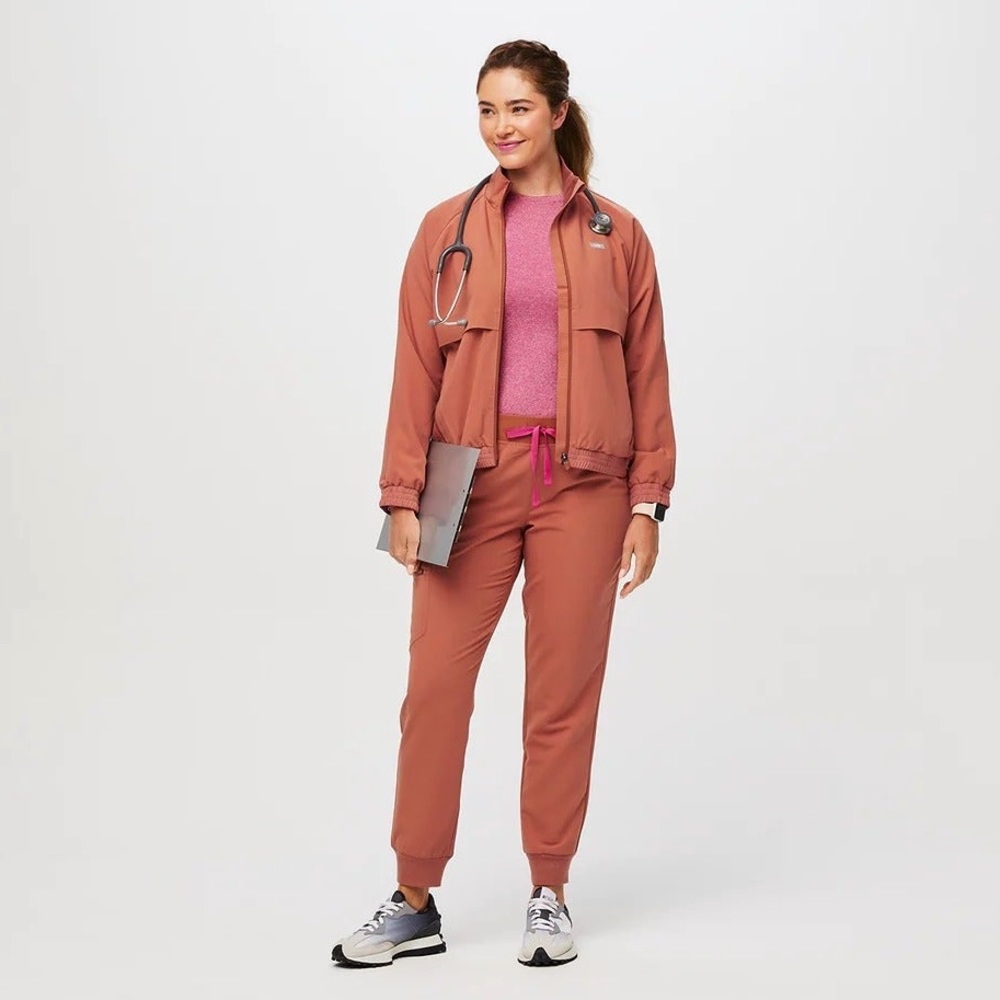 FIGS Women’s Medium Sydney Scrub Jacket Terracotta NEW